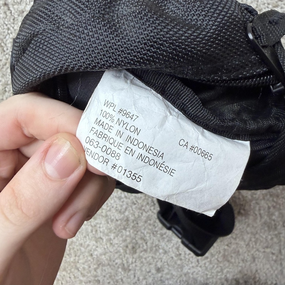 Eddie Bauer Belt Bag Mens Medium Black Nylon Fanny Pack Bottle Pocket Travel - Picture 5 of 7